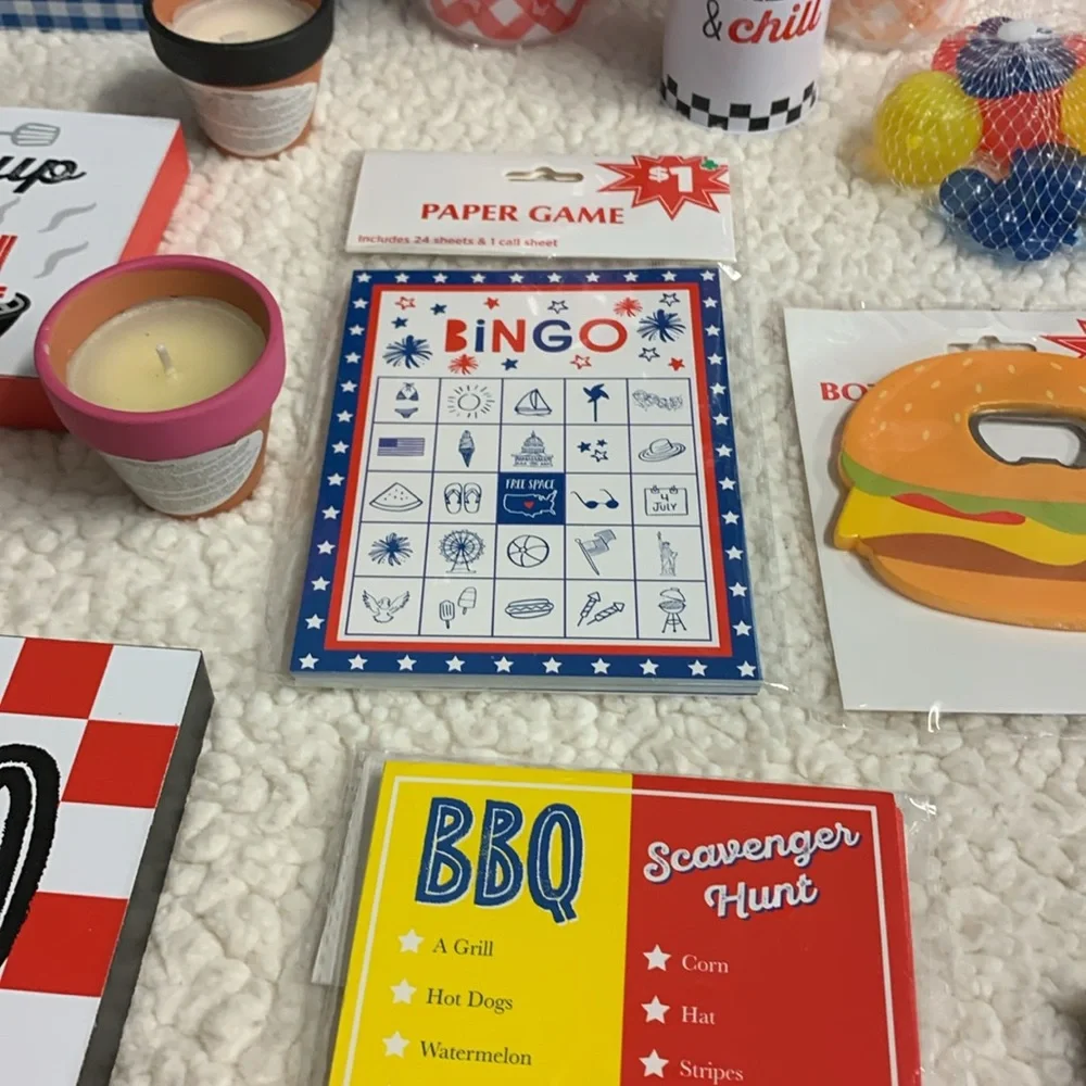 BBQ Party Set 170+ Pieces NEW Grill signs Food Picks Games Banner Candles & More